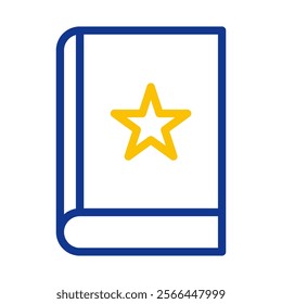 Book with star icon. Concept of bestseller, favorite, and recommendation.