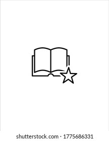 libro con icono de estrella,icono de mejor línea vector.