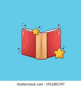 Book with Star Symbol Vector Illustration. Education Design Concept.