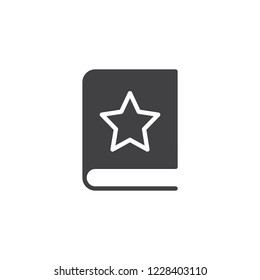Book star vector icon. filled flat sign for mobile concept and web design. Bookmarked book simple solid icon. Symbol, logo illustration. Pixel perfect vector graphics