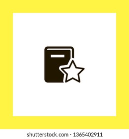 book and star vector icon. flat design