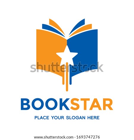 Book star vector logo template. This design use educational symbol.