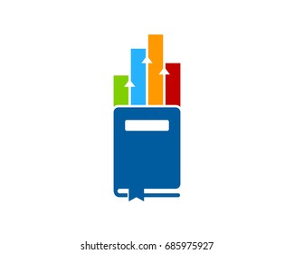 Book Stats Icon Logo Design Element