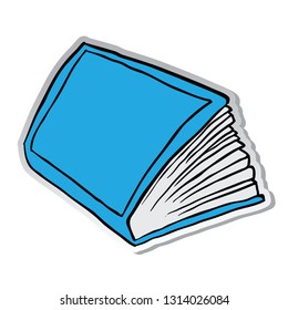 book sticker cartoon illustration isolated on white