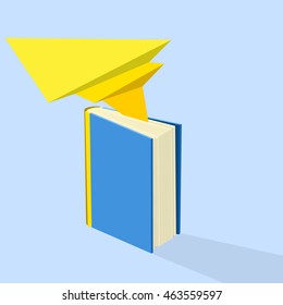 book with a sticker on the background. isometry. illustration. vector.