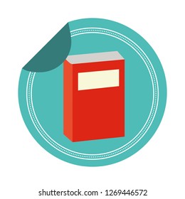 book sticker on white background