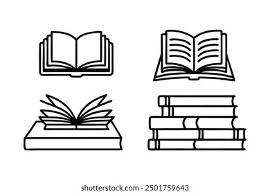 Libro Stock esbozo Vector colección 