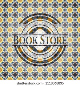 Book Store arabesque emblem. arabic decoration.