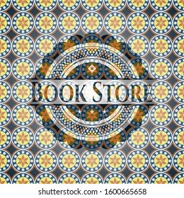 Book Store arabesque emblem. arabic decoration.