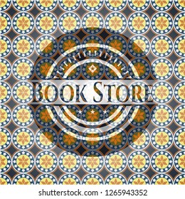 Book Store arabic emblem. Arabesque decoration.