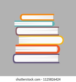 Book store. Back to School. Literature, Education symbol. Books isolated on grey background for Knowledge day.