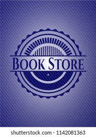 Book Store badge with denim background