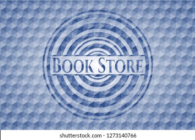 Book Store blue polygonal badge.