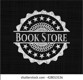 Book Store chalk emblem, retro style, chalk or chalkboard texture