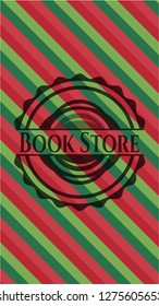 Book Store christmas emblem background.