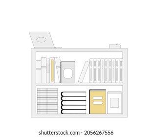 Book Store Corner. Counter. Vector Illustration