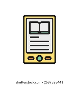 Icono de libro electrónico de la tienda de libros Ilustración vectorial