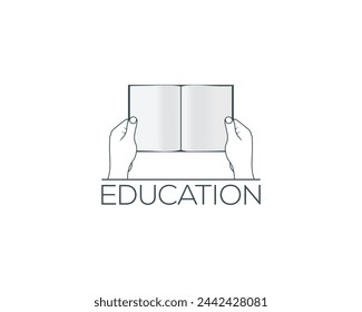Book Store and Education Logo Symbol. Education Logo Design Concept. Flat Vector Education Logo Design Template.