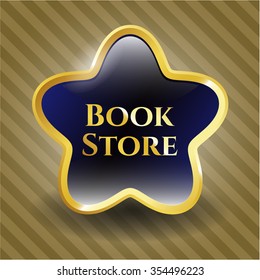 Book Store gold shiny emblem