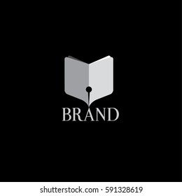 Book store golden logo design template