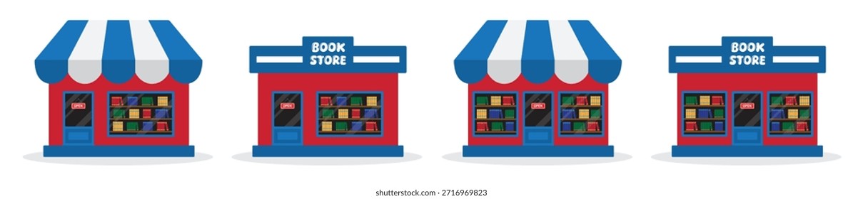 Icono de la tienda de libros, Ilustración vectorial