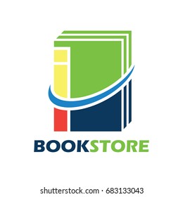 book store logo with alphabet I. vector illustration 