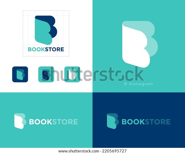 Book Store Logo B Monogram Like Stock Vector (Royalty Free) 2205695727 ...