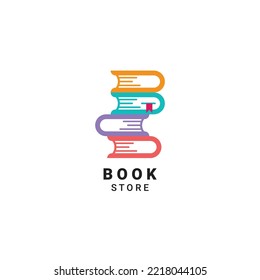 book store logo colorful vector design.book logo with letters bs