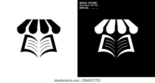 Book store logo. Commerce, shop, learning, library. Vector icon symbol design template EPS 10