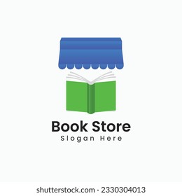 Book store logo design and library logo vector template