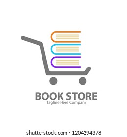 book store logo design, shop logo vector  template design eps 10