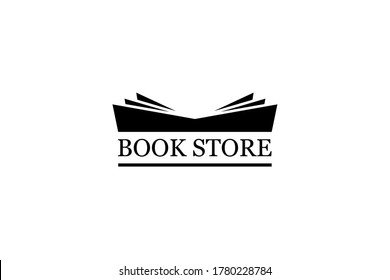 Book store logo. Book store icon. Classic book open logo. Vector illustration