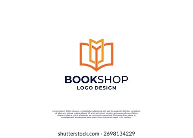 Logo de la tienda de libros, diseño de logotipo de pedido de libros en línea