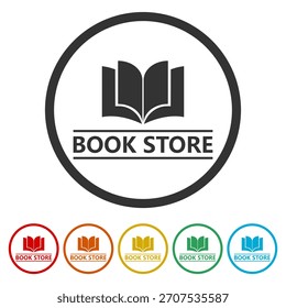 Logo de la librería. Establecer íconos en Botones de círculo de color