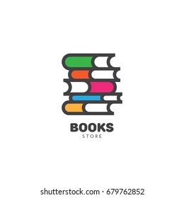 Book store logo template design. Vector illustration.