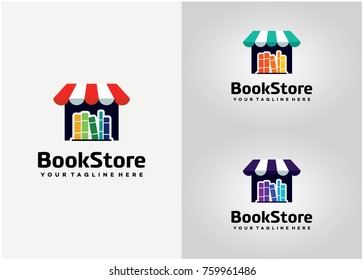 Book Store Logo Template Design. Creative Vector Emblem for Icon or Design Concept