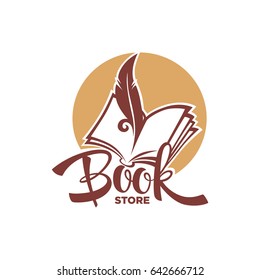 Book Store Logo Template With Lettering Composition