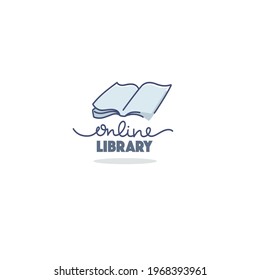 book store and online library,  logo label  icon for your mobile app