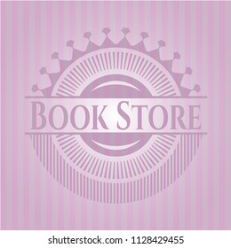 Book Store realistic pink emblem