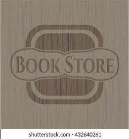 Book Store retro wooden emblem
