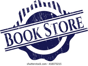 Book Store rubber stamp with grunge texture