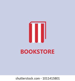 Book store, Book shop. Vector logo template