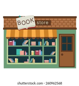 Book Store Vector Illustration On White Stock Vector (Royalty Free ...