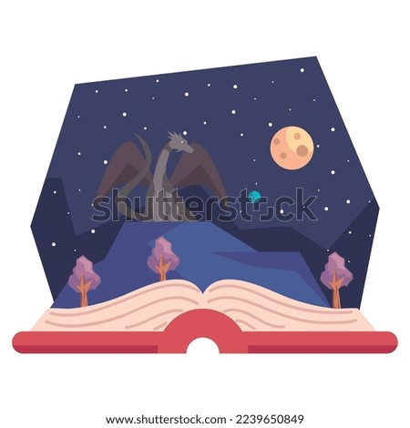 book stories with dragon icon