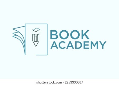 book story feather logo design