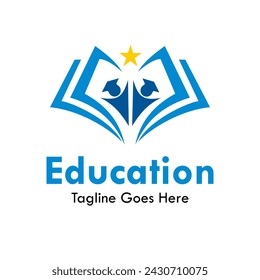 Buch mit Student Design Logo Vorlage Illustration