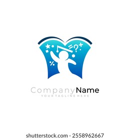 book and student logo as a symbol of intelligence