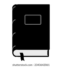 Buchen Sie mit dem Symbol für Lesezeichen. Flache Vektorgrafik