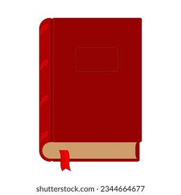 Libro con el símbolo de icono de marcador de estudio. Ilustración vectorial plana