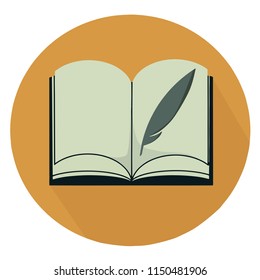 Book study and pen feather vector